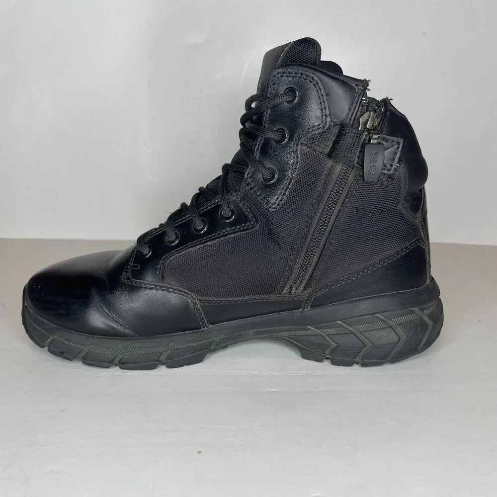 Interceptor Mens Tactical Boots Black Side Zip Size 10 Work Combat Security Shoe